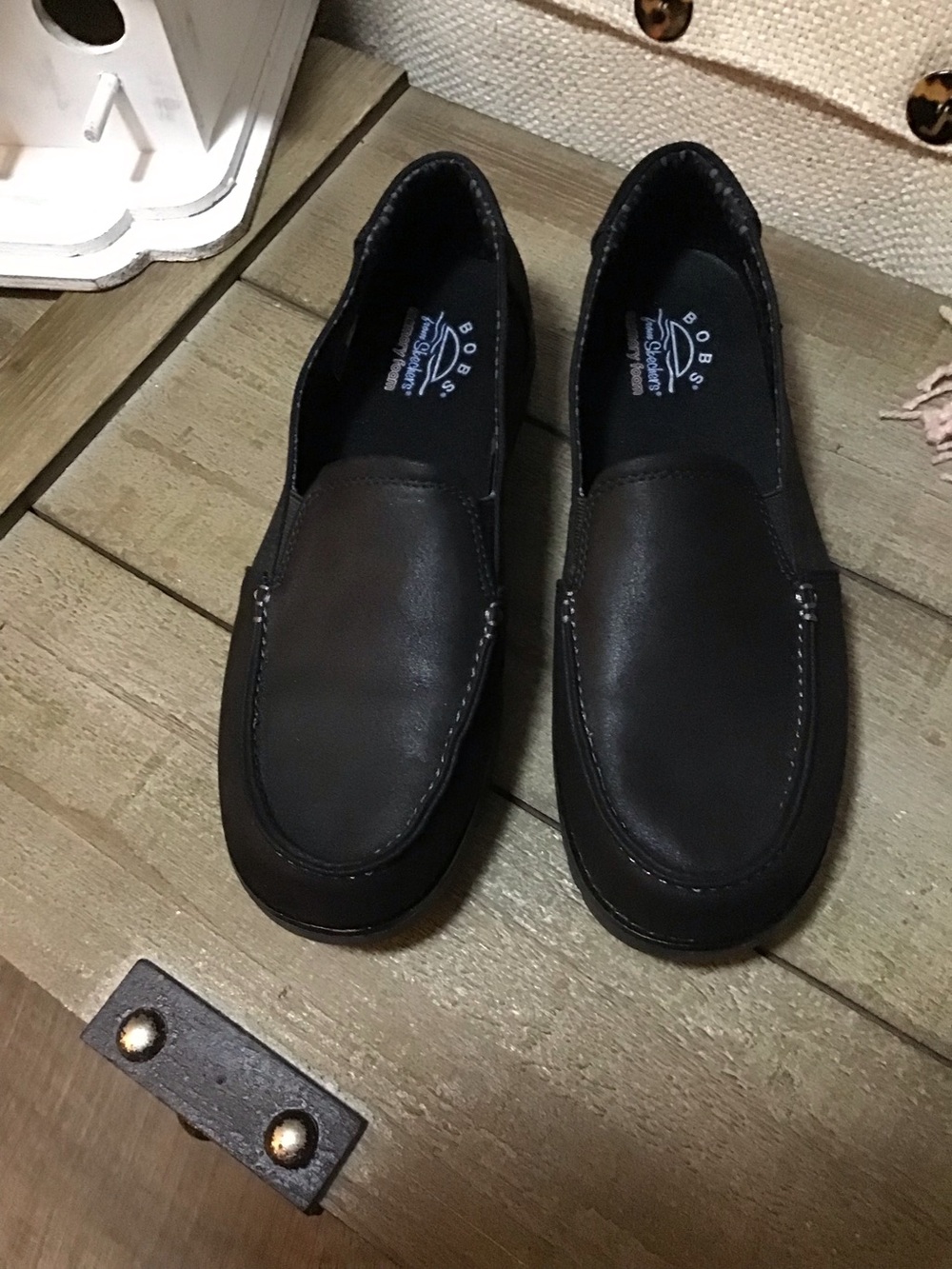 Womens Bobs from Skechers Cill Lug vegan leather slip on loafer.